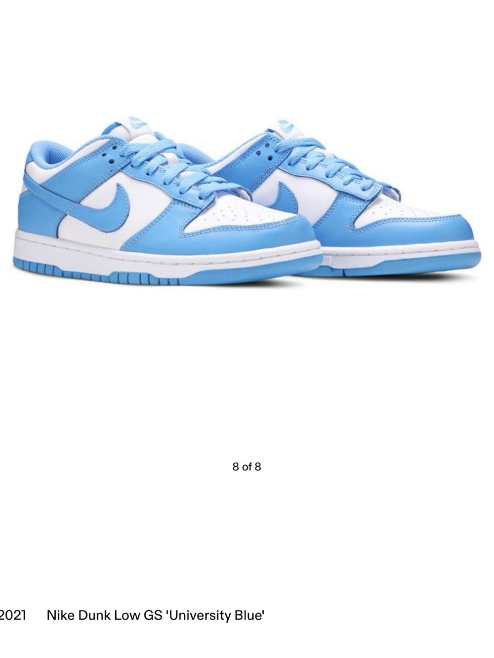 Nike Kids' Dunk Low Sneakers in University Blue and White
